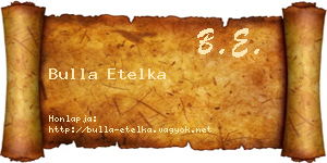 Bulla Etelka névjegykártya